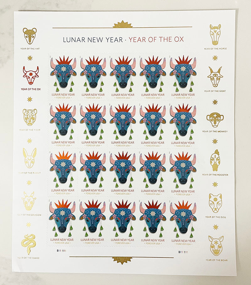 2021 Year of the Ox Celebrates Lunar New Year Forever Postage Stamps