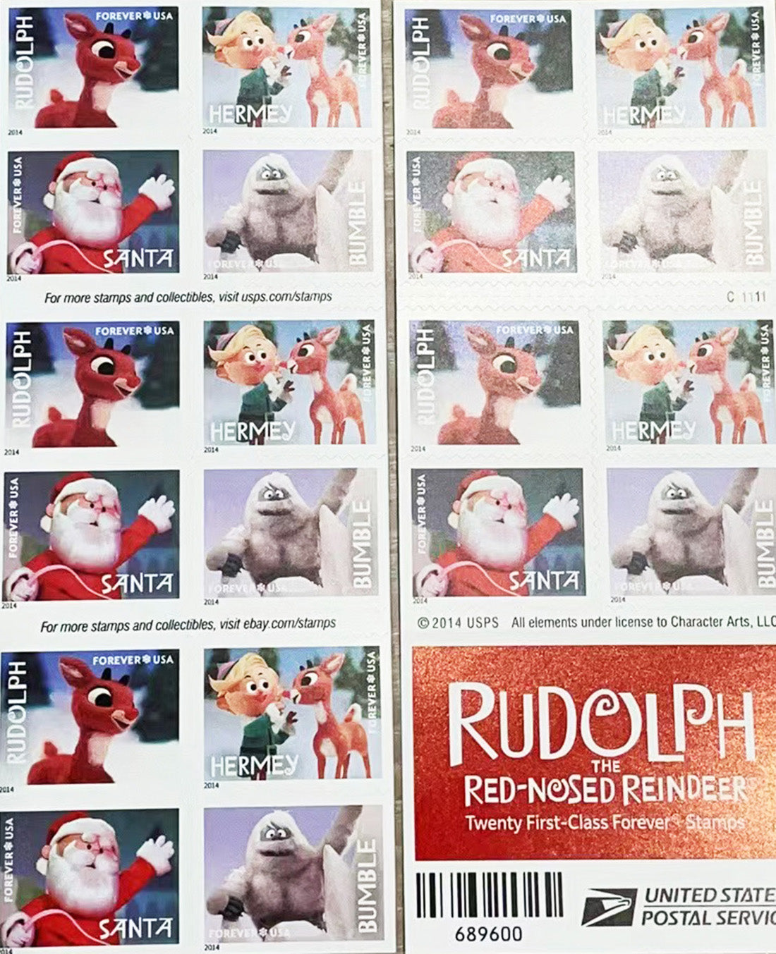 2014 Rudolph the Red-Nosed Reindeer Forever Postage Stamps