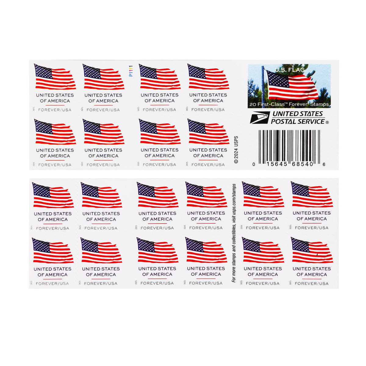 2025 US Flag Forever Stamps (Postage Stamps Roll of 100)