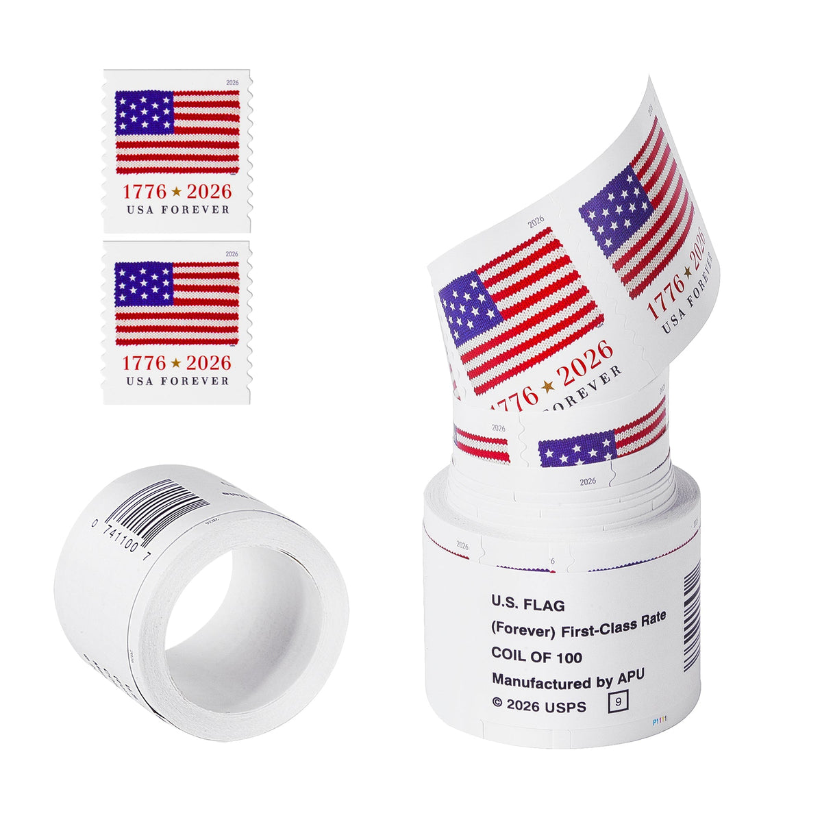 2026 US Flags Rolls / Booklets / Sheets Forever First Class Postage Stamps