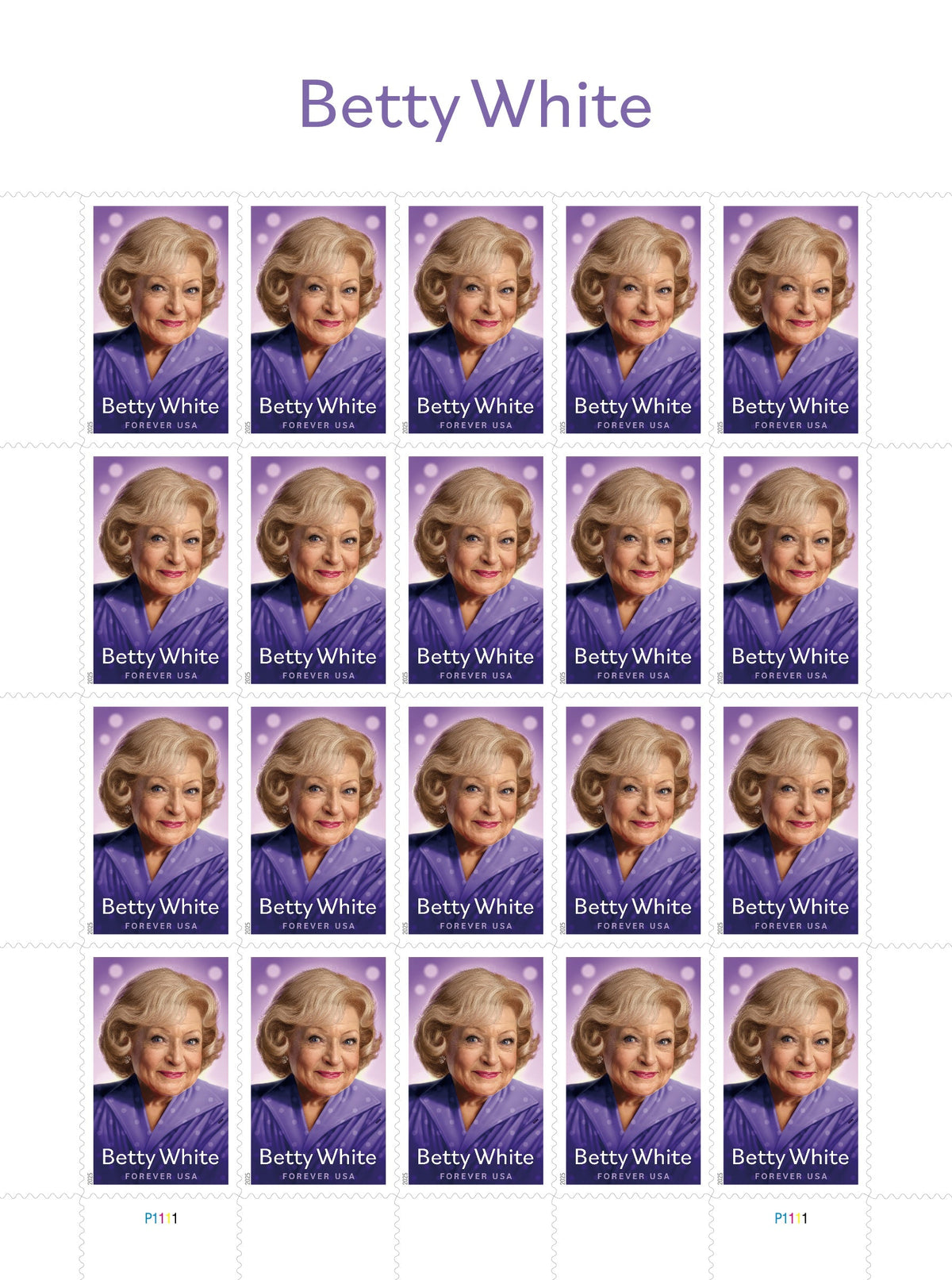 2025 Betty White Forever Stamps Official USPS Tribute Collection