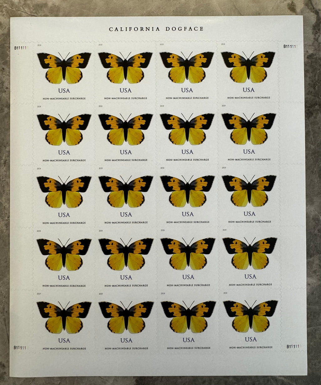 2019 California Dogface Butterfly Forever Postage Stamps