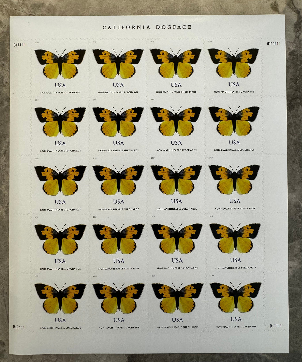 2019 California Dogface Butterfly Forever Postage Stamps
