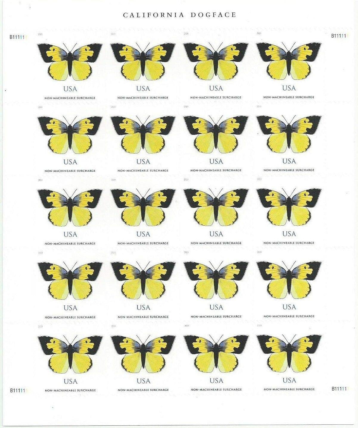 2019 California Dogface Butterfly Forever Postage Stamps