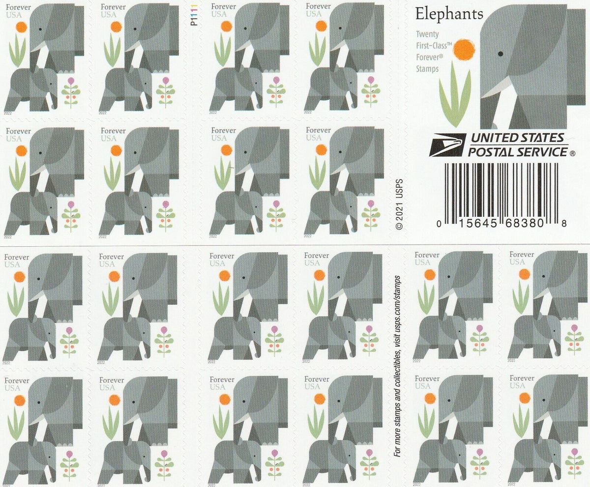 2022 Cartoon Elephants Star Forever Postage Stamps