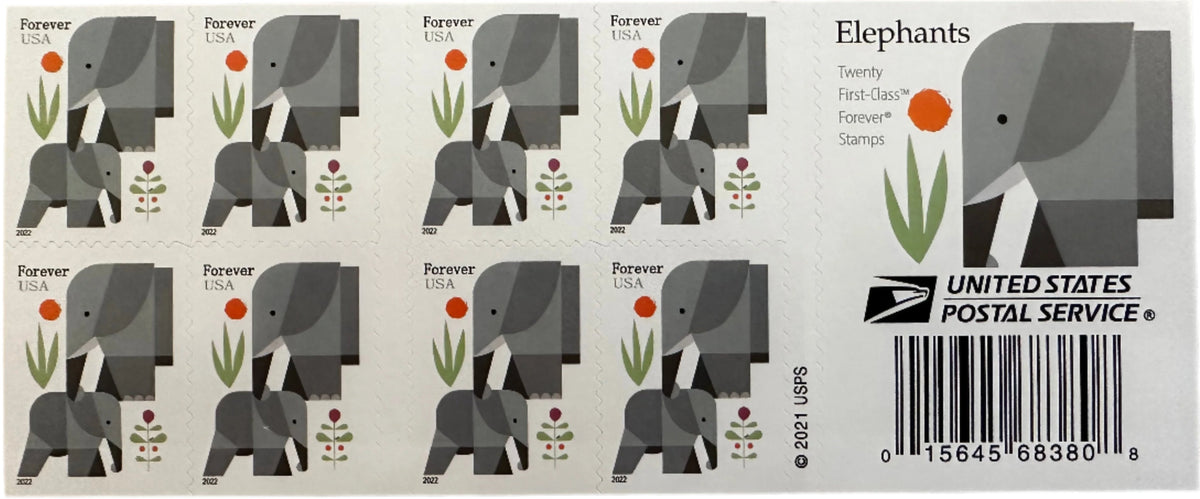 2022 Cartoon Elephants Star Forever Postage Stamps