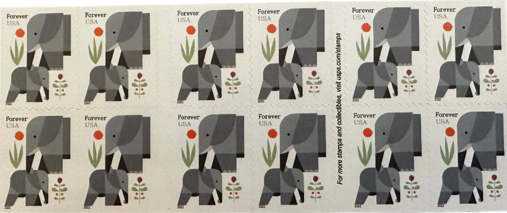 2022 Cartoon Elephants Star Forever Postage Stamps