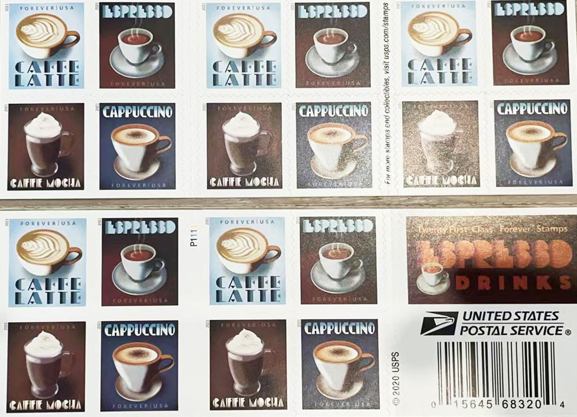 2021 Espresso Drinks Coffee Forever Postage Stamps