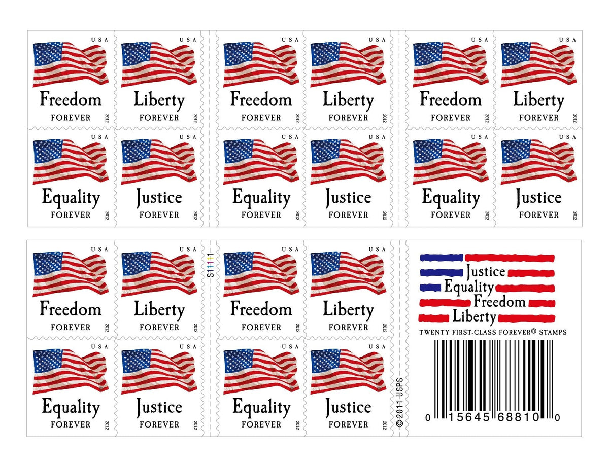 2012 US Four Flags Forever First Class Postage Stamps