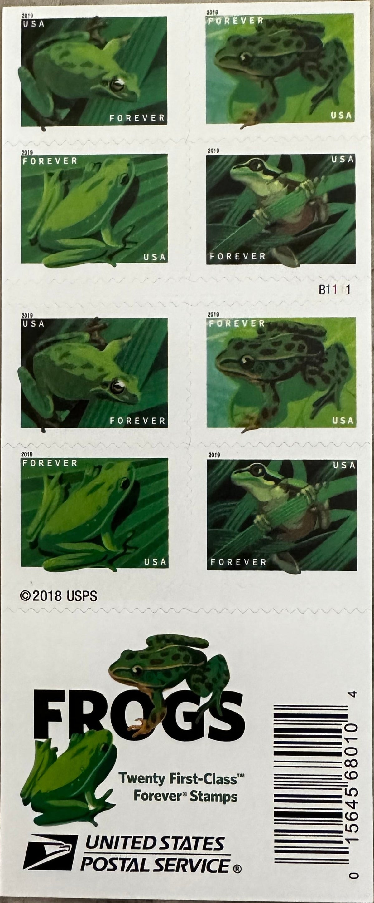 2019 Frogs Forever Postage Stamps