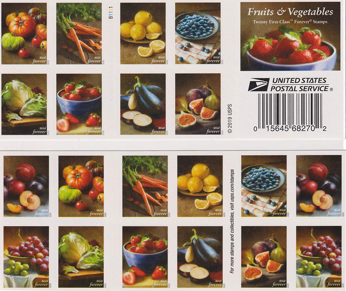 2020 Fruit of Vegetables Forever Postage Stamps