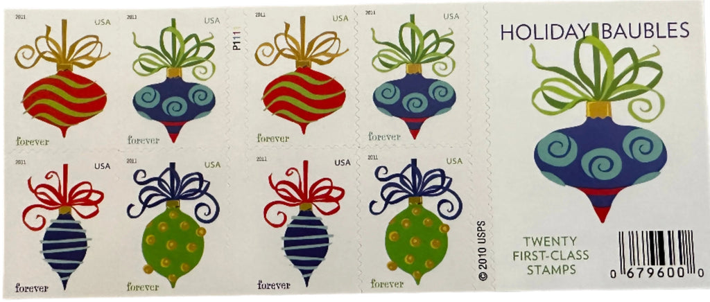2011 Holiday Baubles Forever Postage Stamps