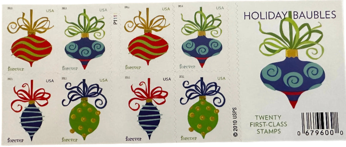 2011 Holiday Baubles Forever Postage Stamps