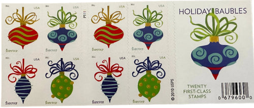 2011 Holiday Baubles Forever Postage Stamps