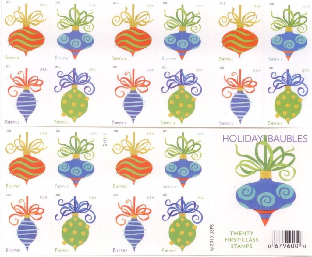 2011 Holiday Baubles Forever Postage Stamps