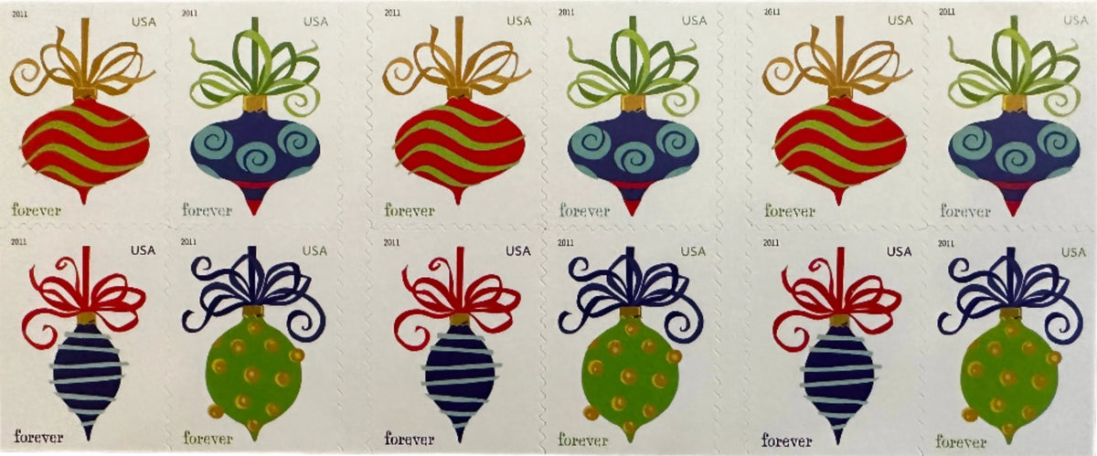 2011 Holiday Baubles Forever Postage Stamps