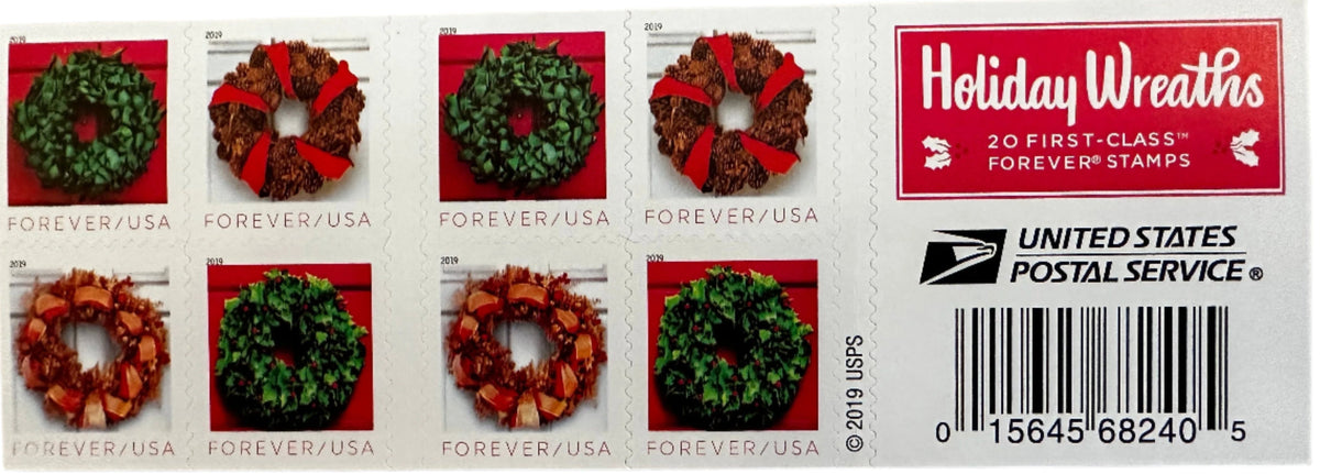 2019 Holiday Wreath Forever Postage Stamps