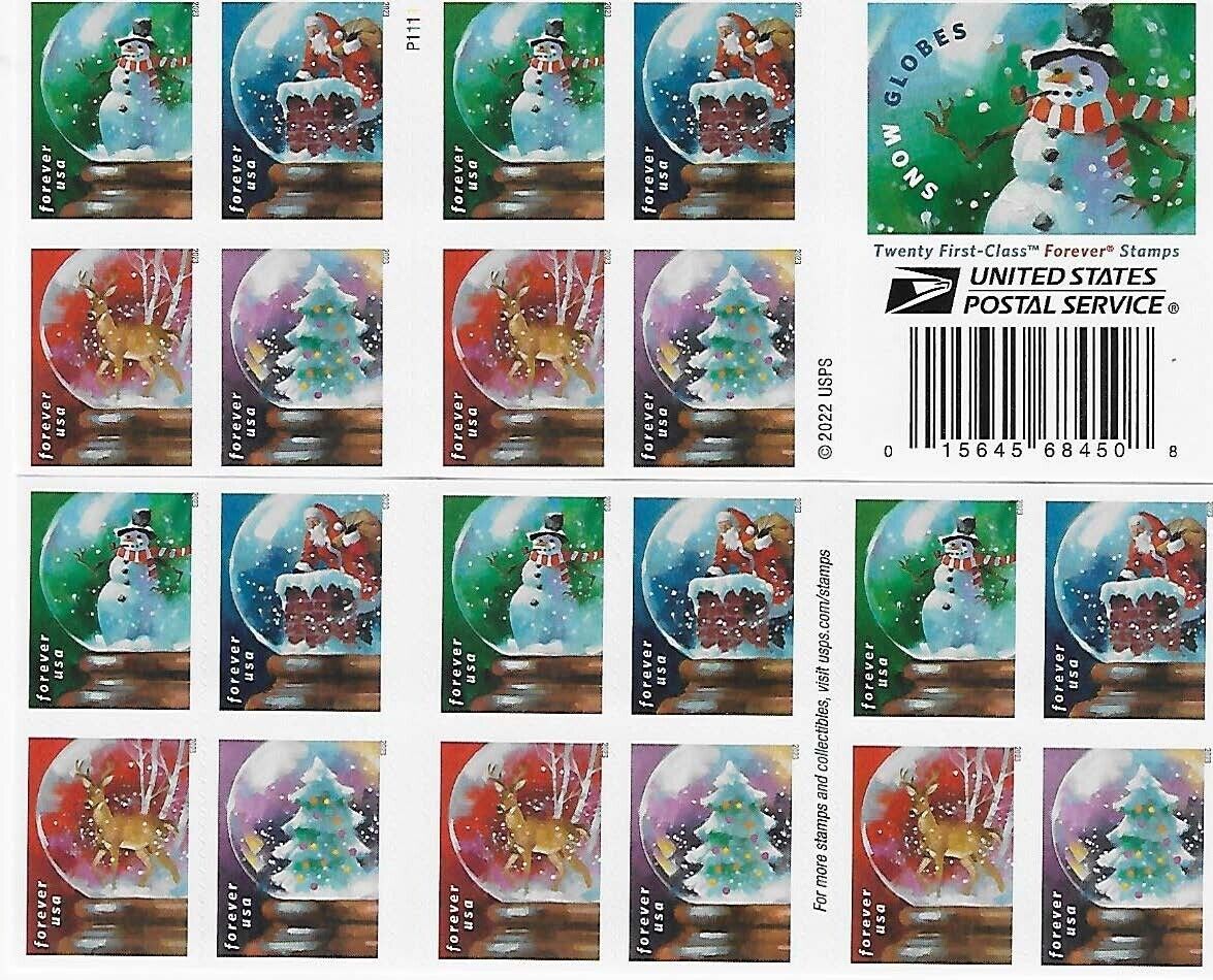 2023 Snow Globes Christmas Forever Postage Stamps