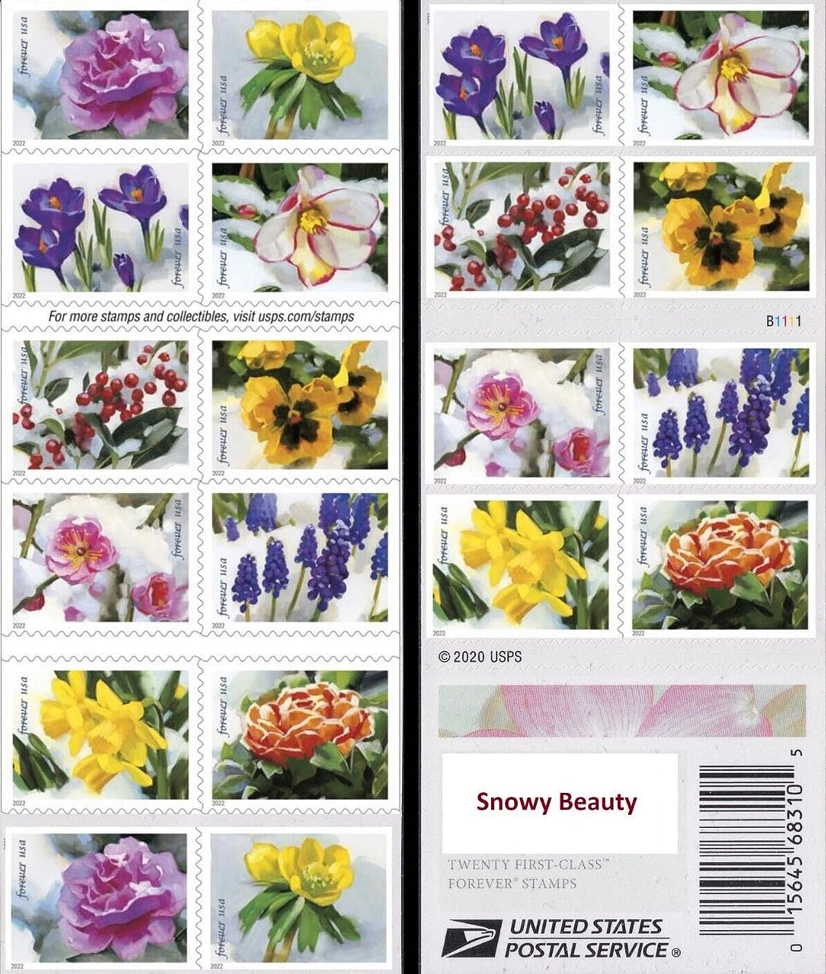 2022 Snowy Beauty Bloom Forever Postage Stamps