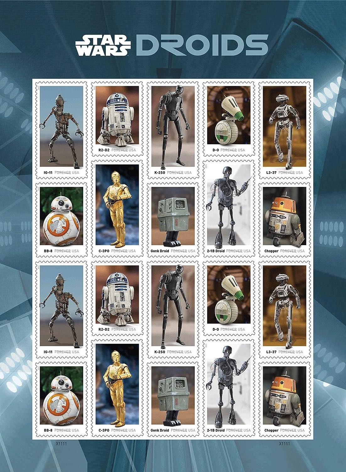 2021 Star Wars Droids Forever Postage Stamps