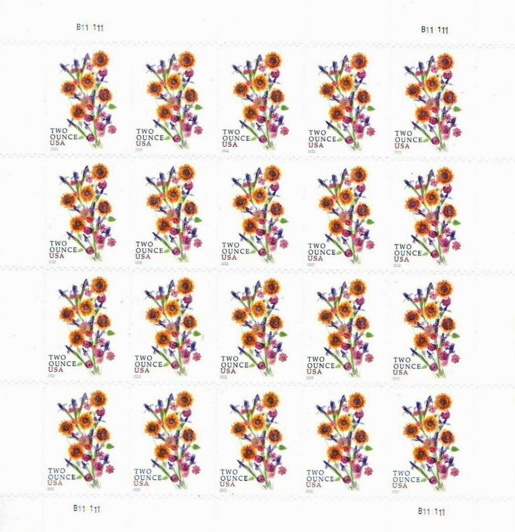 2022 Sunflower Bouquet Two Ounce Forever Postage Stamps
