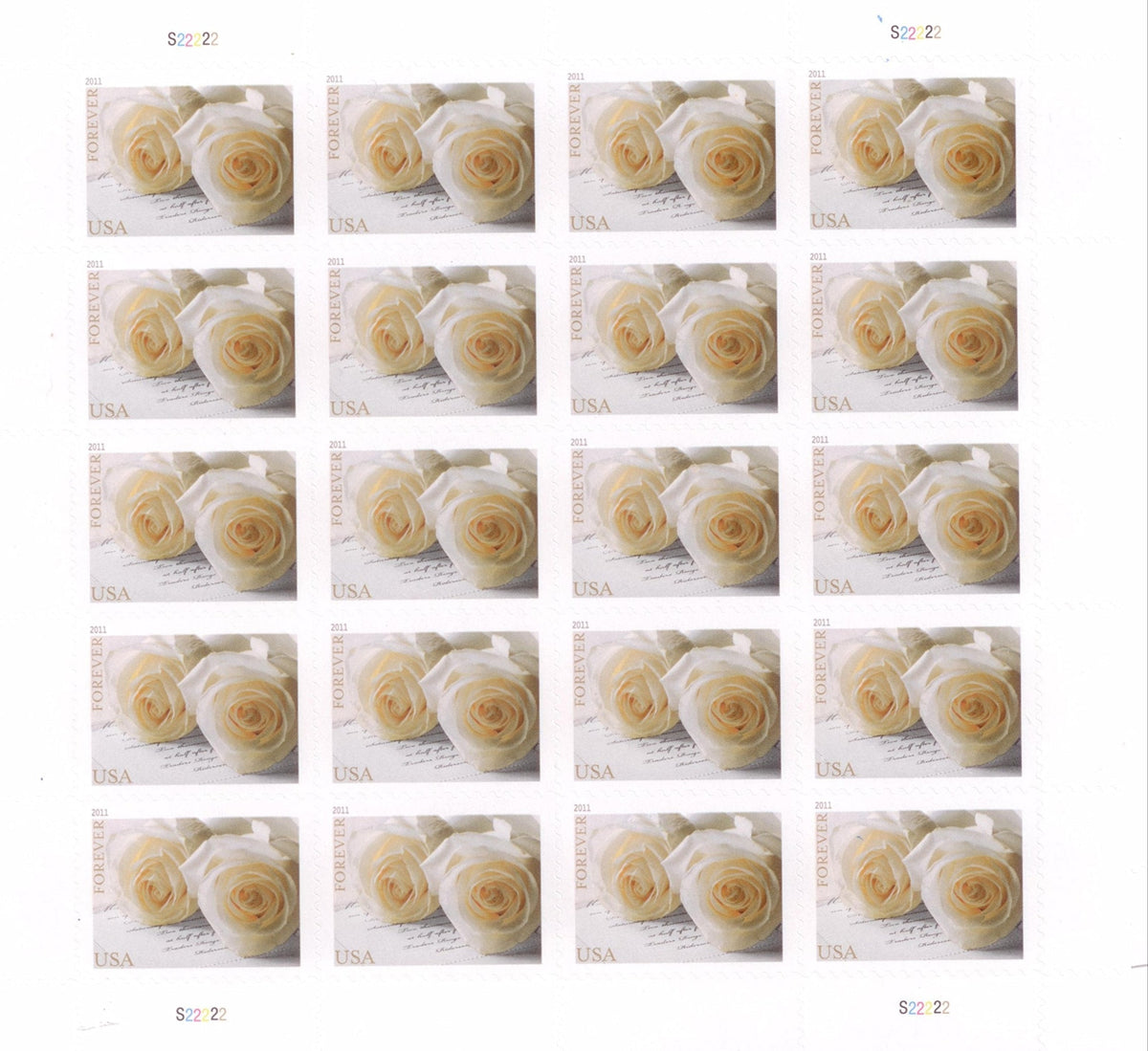 2011 Wedding White Rose Forever Postage Stamps