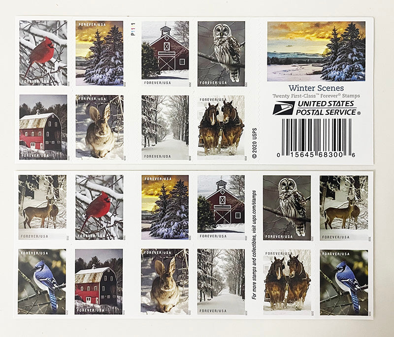 2020 Winter Scenes Forever Postage Stamps