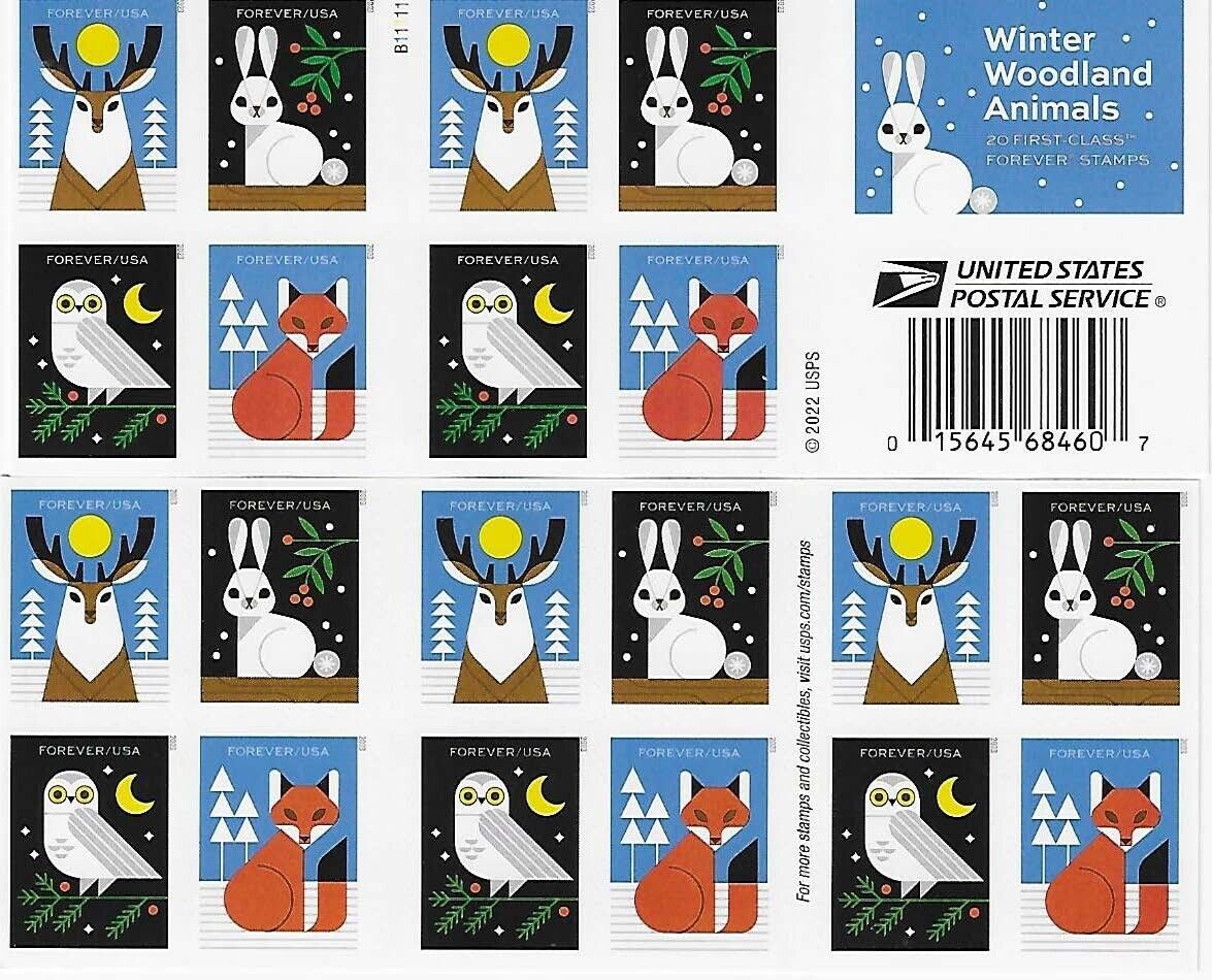 2023 Winter Woodland Animals Forever Postage Stamps