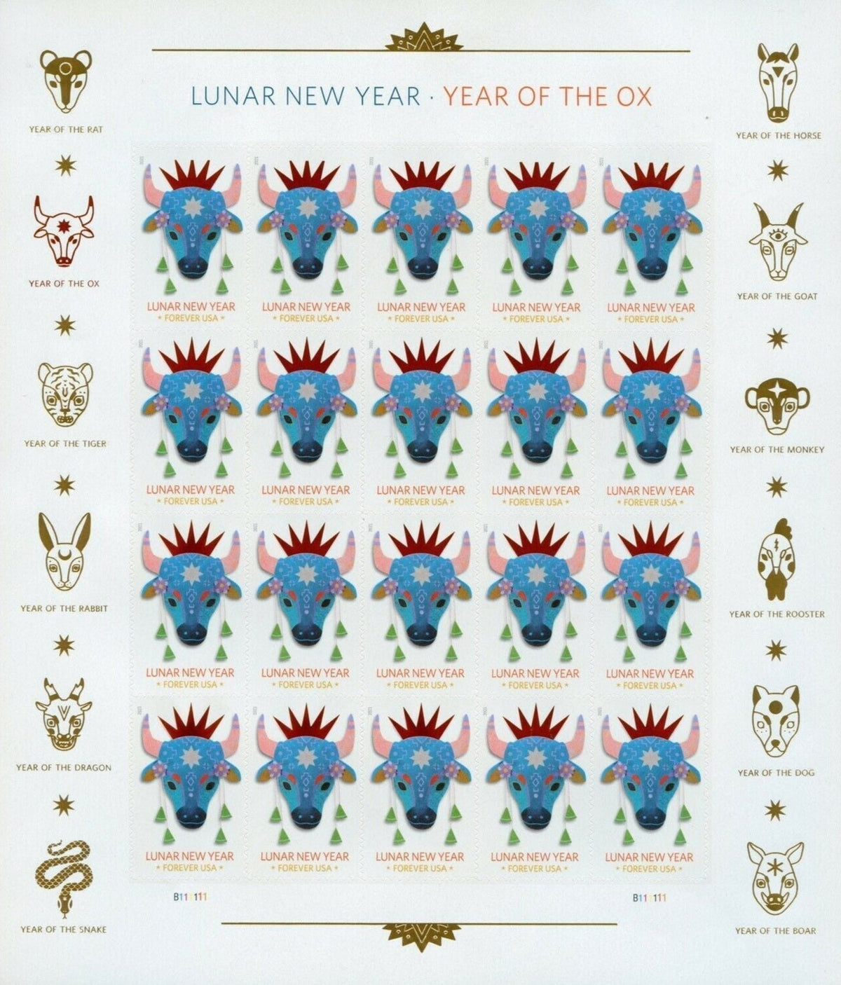 2021 Year of the Ox Celebrates Lunar New Year Forever Postage Stamps
