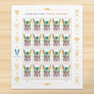 2023 Year of the Rabbit Stamp Celebrates Lunar New Year Forever Postage Stamps