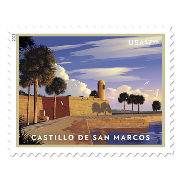 2021 Historic Castillo de San Marcos Stamp Issued for USPS Priority Mail