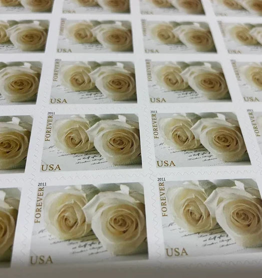 2011 Wedding White Rose Forever Postage Stamps
