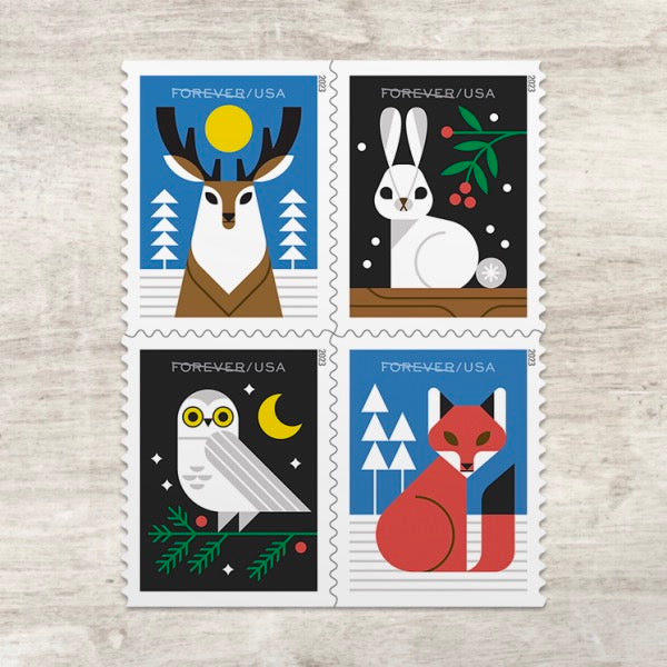 2023 Winter Woodland Animals Forever Postage Stamps